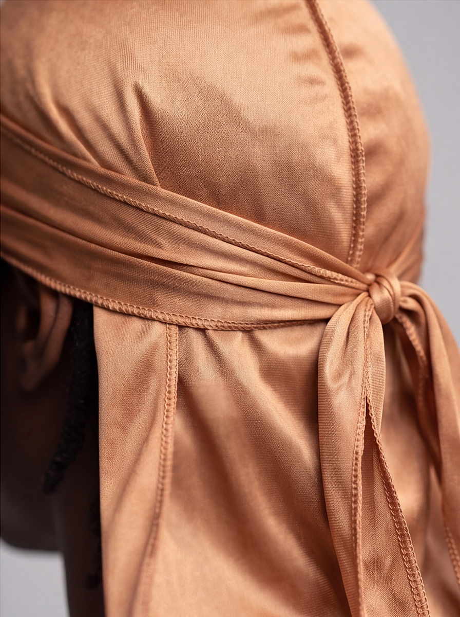 Brown Silky Durag – Saint Durag – lifestyle view