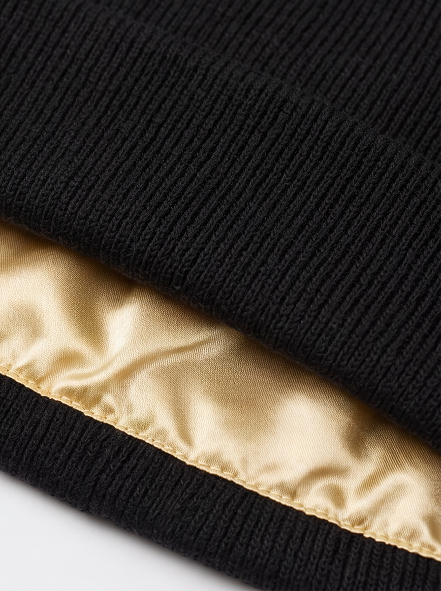 Black Satin Lined Beanie – Saint Durag – lifestyle view
