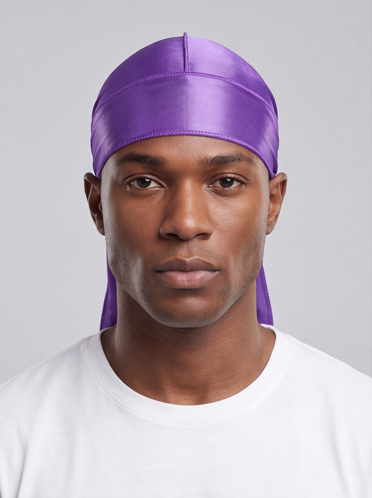 Purple Silky Durag – Saint Durag – front view