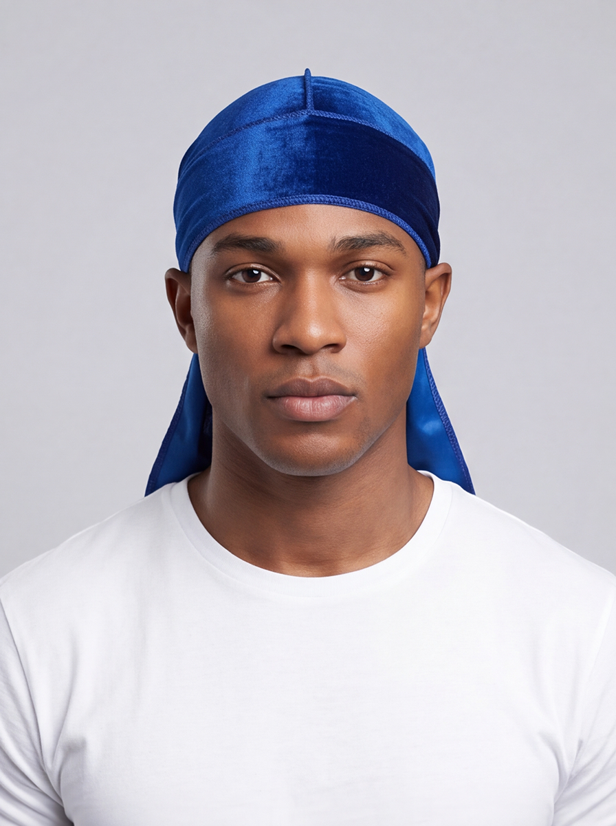 Blue Velvet Durag – Saint Durag – front view