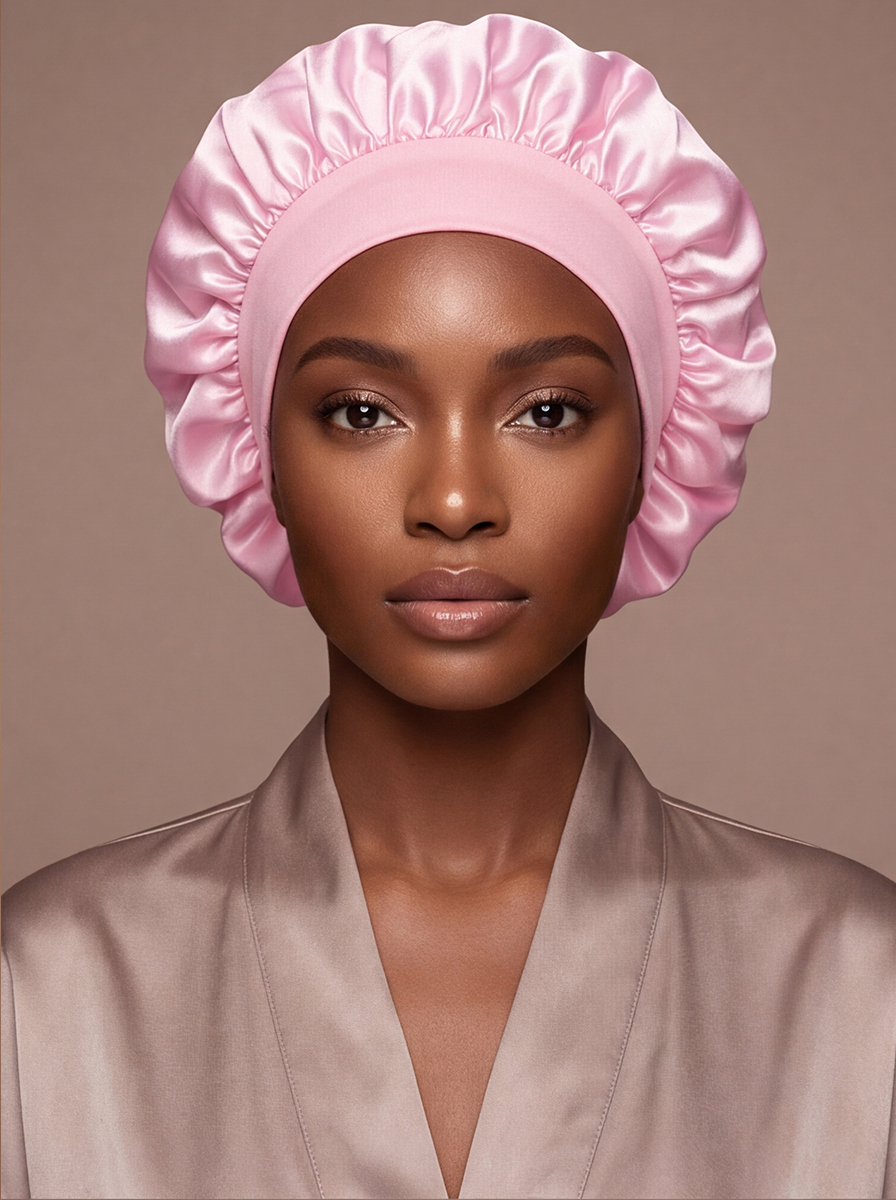 Pink Silky Bonnet – Saint Durag – front view