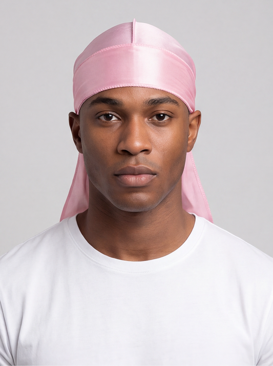 Pink Silky Durag – Saint Durag – front view