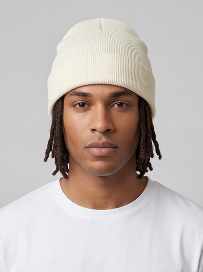 White Satin Lined Beanie – Saint Durag – front view