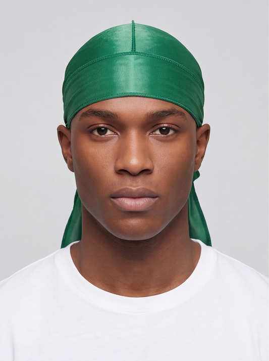Green Silky Durag – Saint Durag – front view