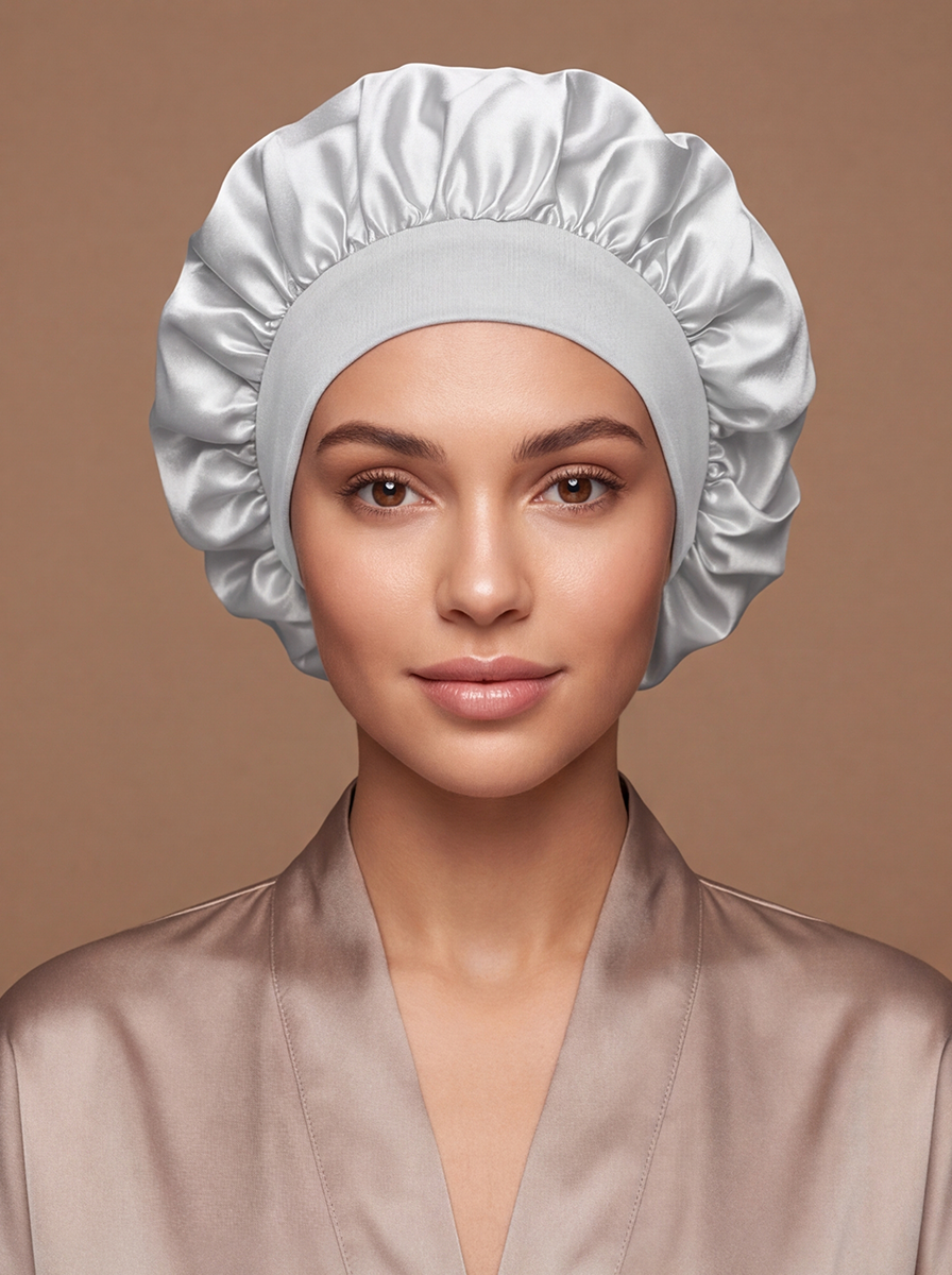 White Silky Bonnet – Saint Durag – front view