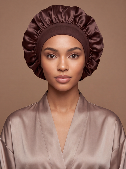 Brown Silky Bonnet – Saint Durag – front view