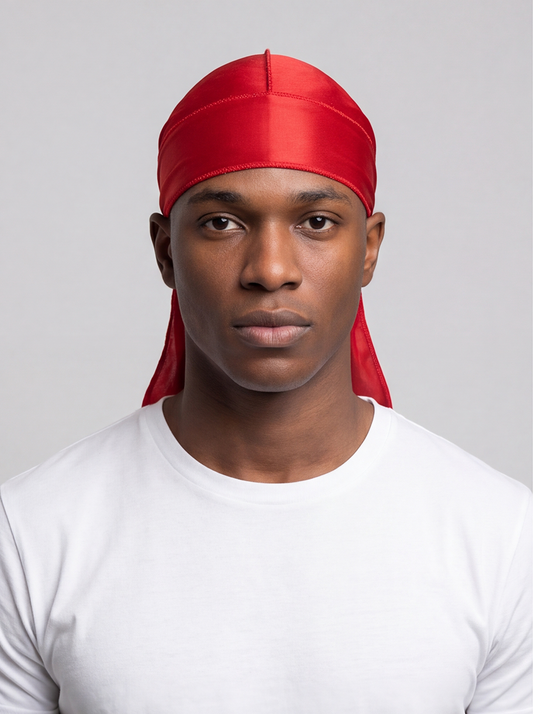 Red Silky Durag – Saint Durag – front view