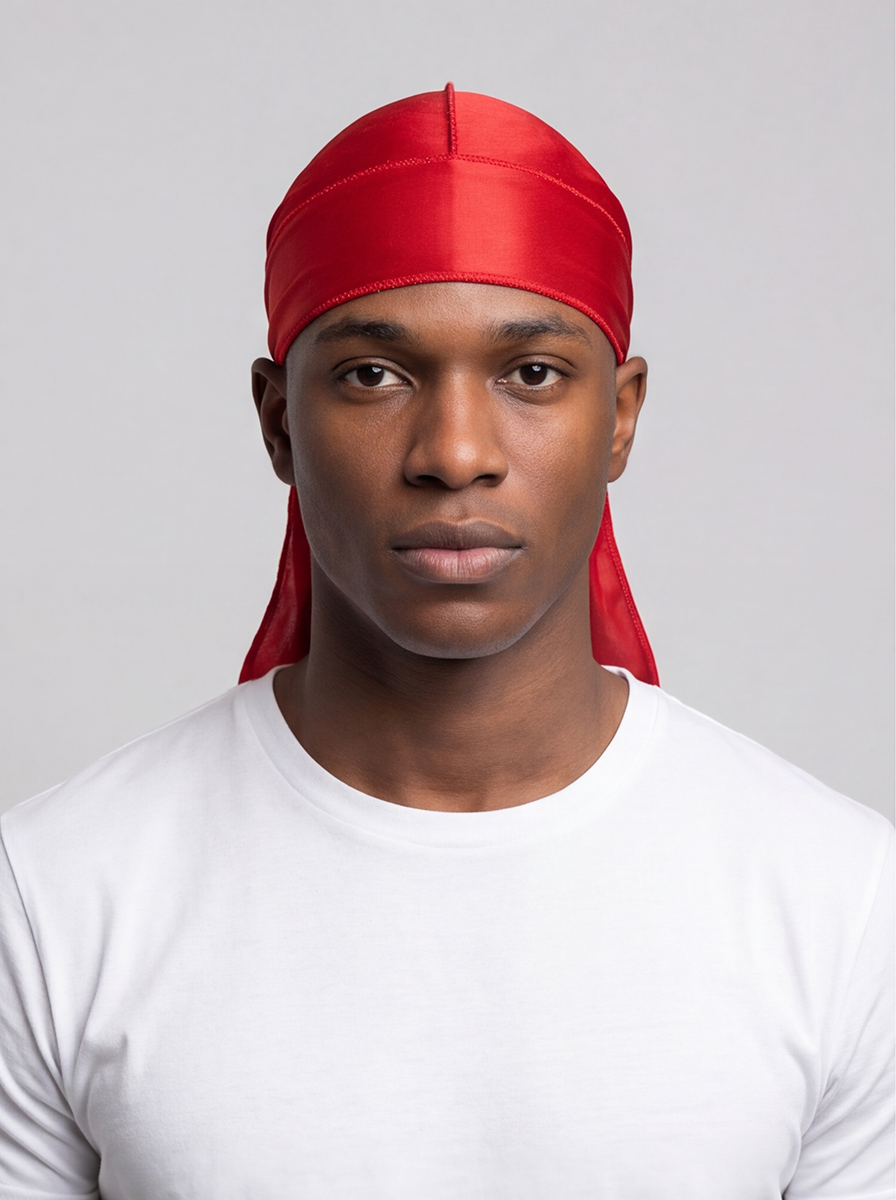 Red Satin Durag – Saint Durag – front view