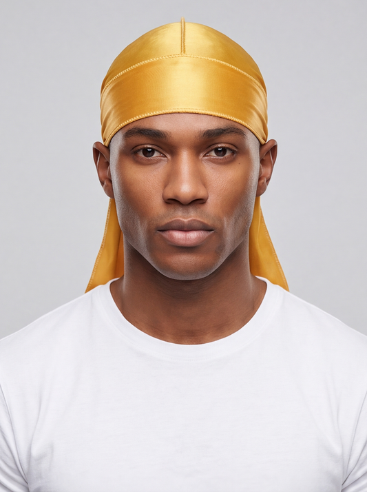 Yellow Silky Durag – Saint Durag – front view