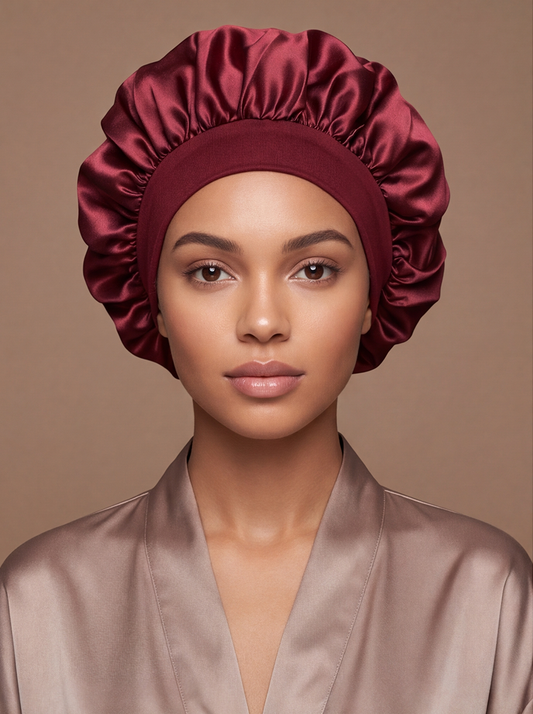 Red Silky Bonnet – Saint Durag – front view