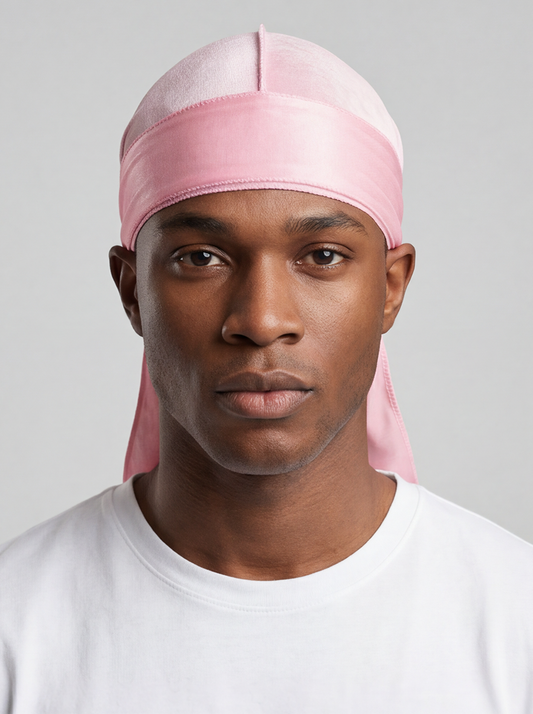 Pink Velvet Durag – Saint Durag – front view
