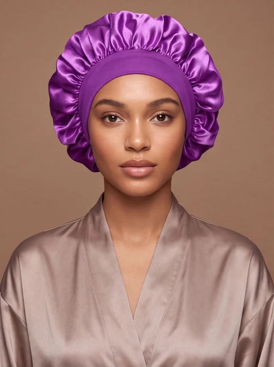 Purple Silky Bonnet – Saint Durag – front view