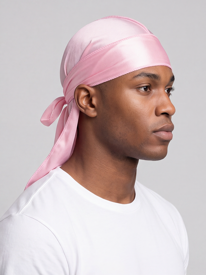 Pink Silky Durag – Saint Durag – side view