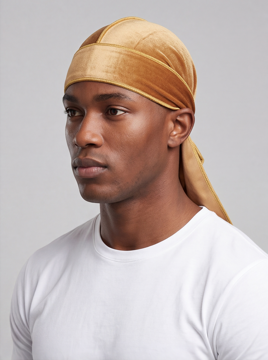 Brown Velvet Durag – Saint Durag – side view