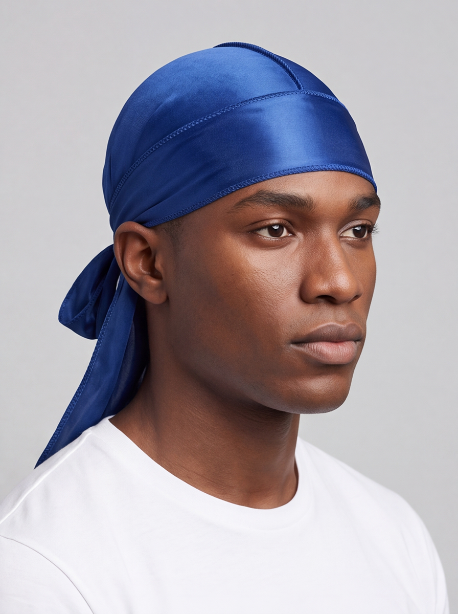 Blue Silky Durag – Saint Durag – side view