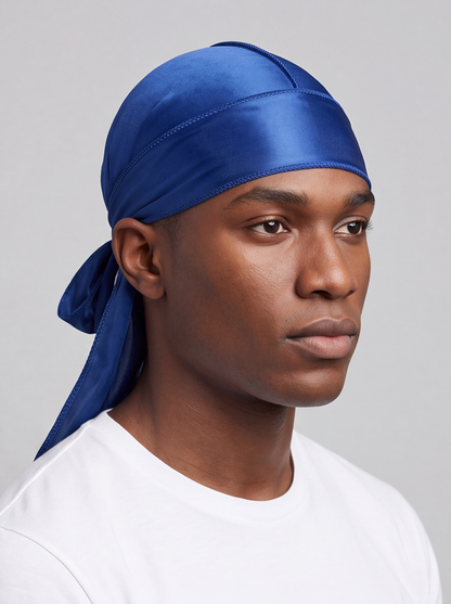 Blue Silky Durag – Saint Durag – side view