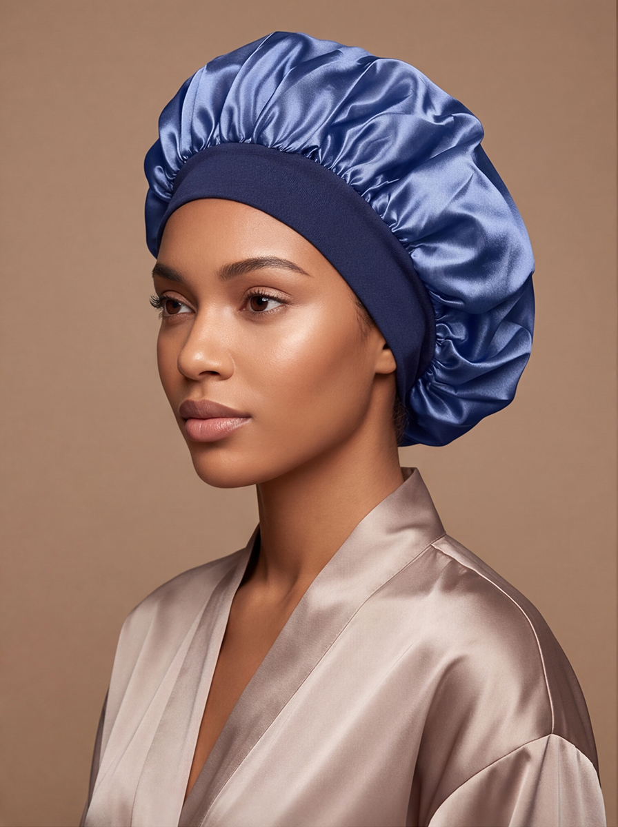 Blue Silky Bonnet – Saint Durag – side view