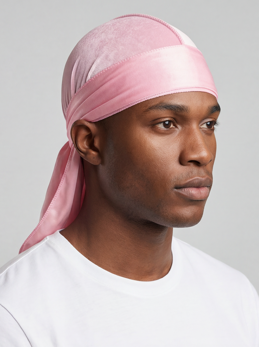Pink Velvet Durag – Saint Durag – side view