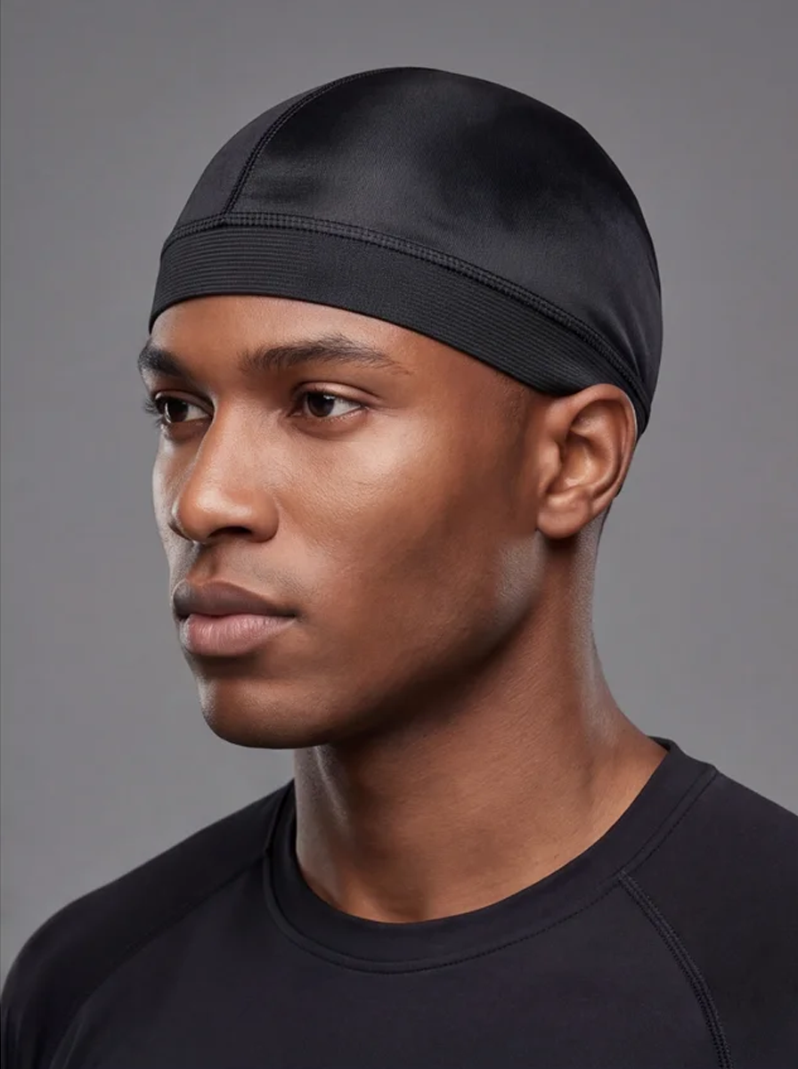 Black Wave Cap – Saint Durag – side view