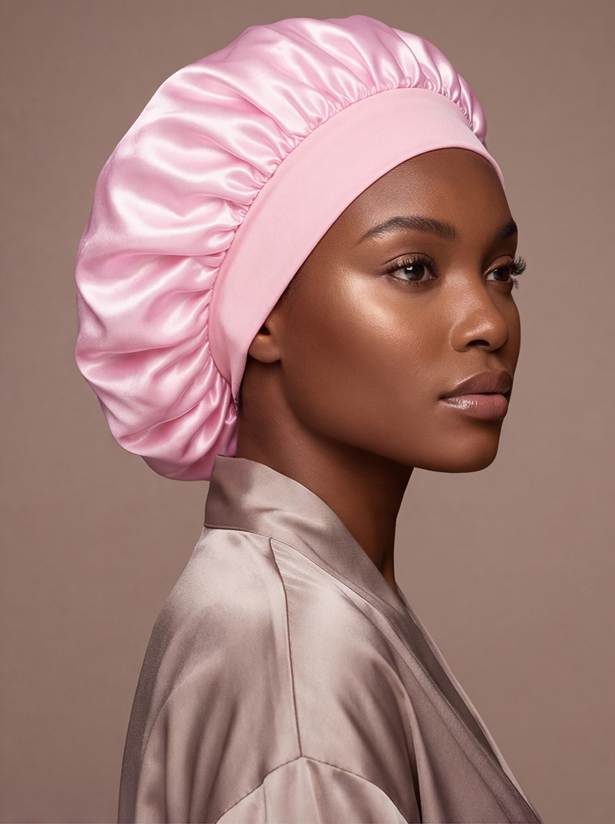Pink Silky Bonnet – Saint Durag – side view