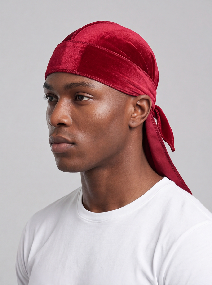 Red Velvet Durag – Saint Durag – side view