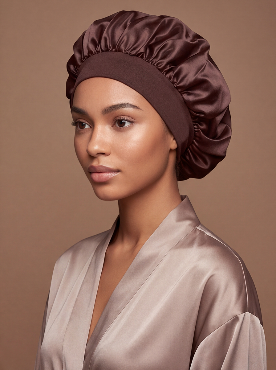 Brown Silky Bonnet – Saint Durag – detail view