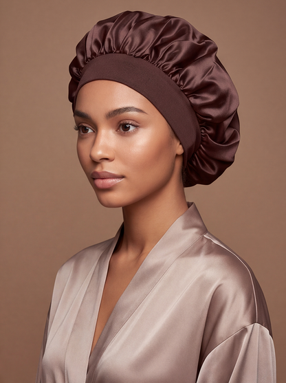 Brown Silky Bonnet – Saint Durag – detail view