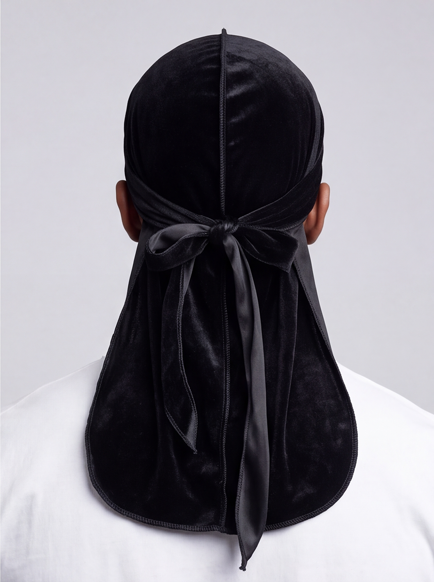 Black Velvet Durag – Saint Durag – lifestyle view