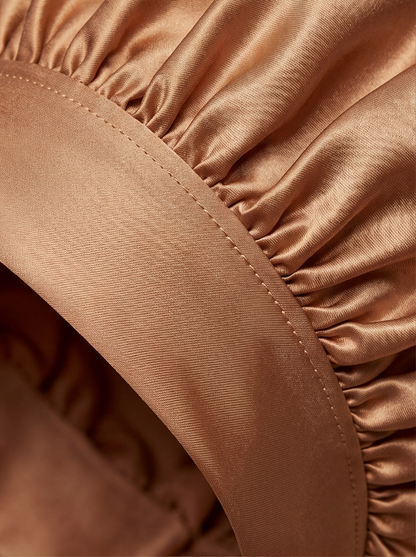 Gold Satin Bonnet – Saint Durag – lifestyle view