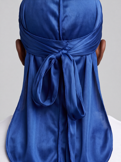 Blue Silky Durag – Saint Durag – lifestyle view