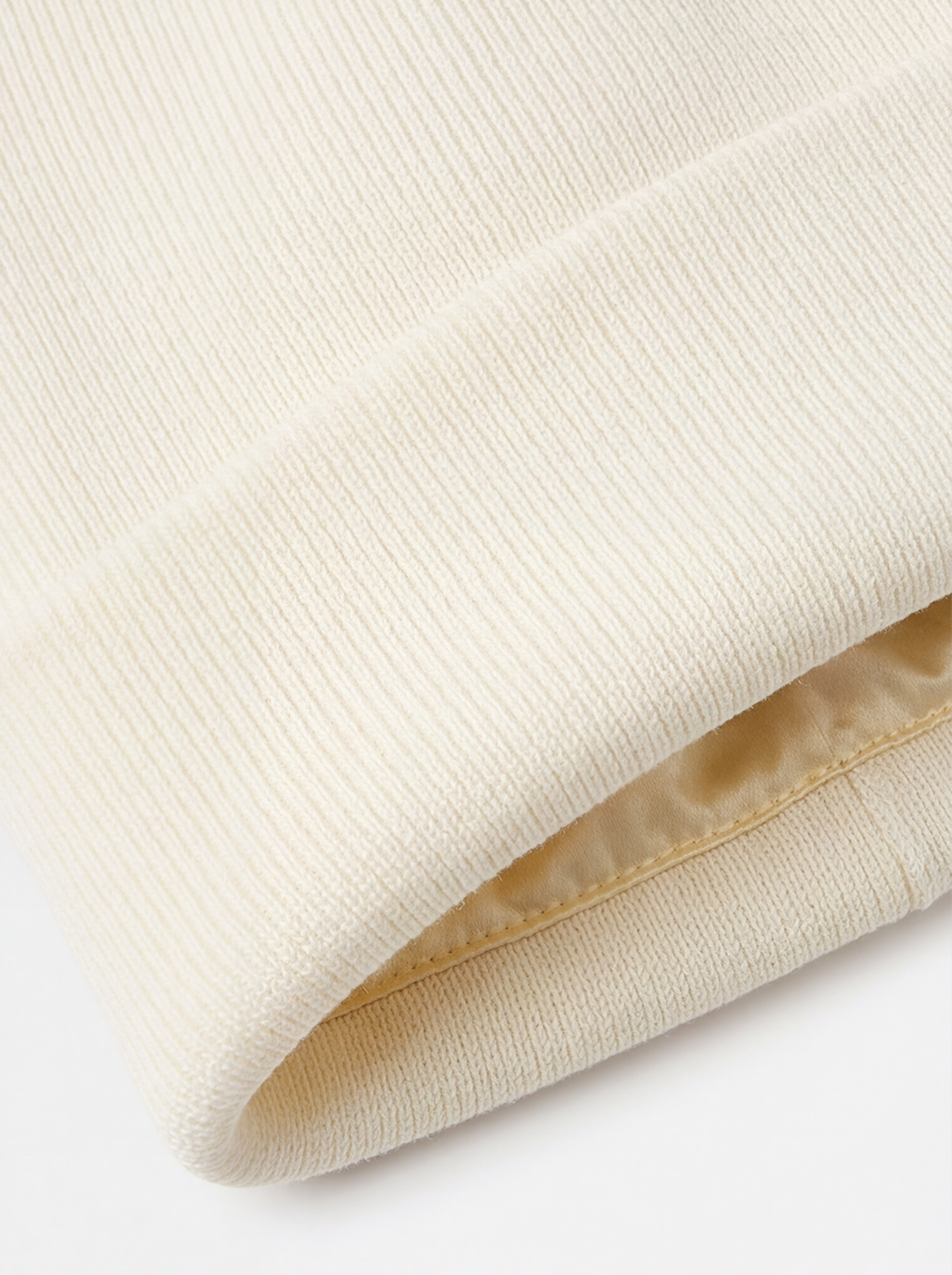 White Satin Lined Beanie – Saint Durag – lifestyle view