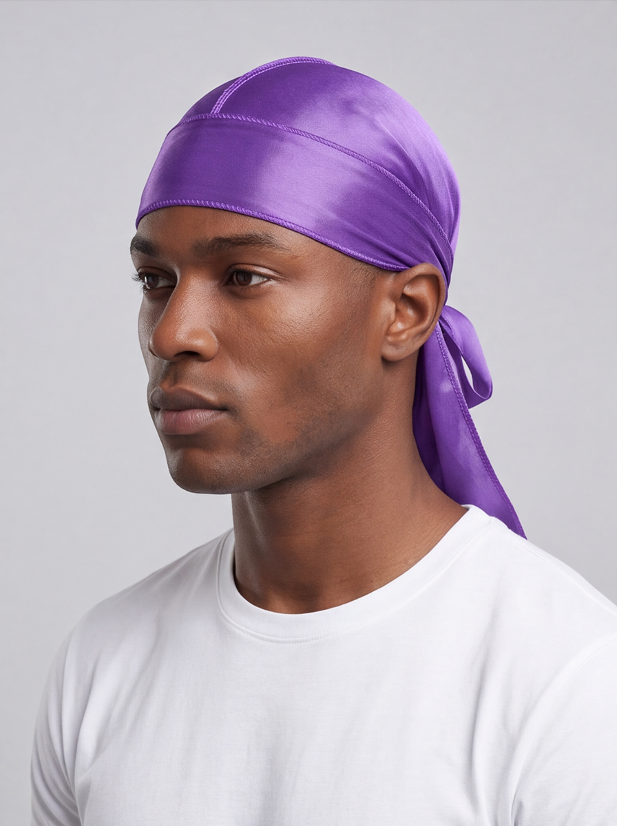 Purple Silky Durag – Saint Durag – side view