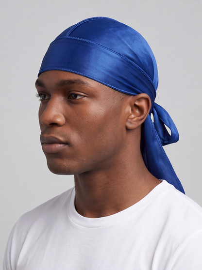 Blue Silky Durag – Saint Durag – detail view