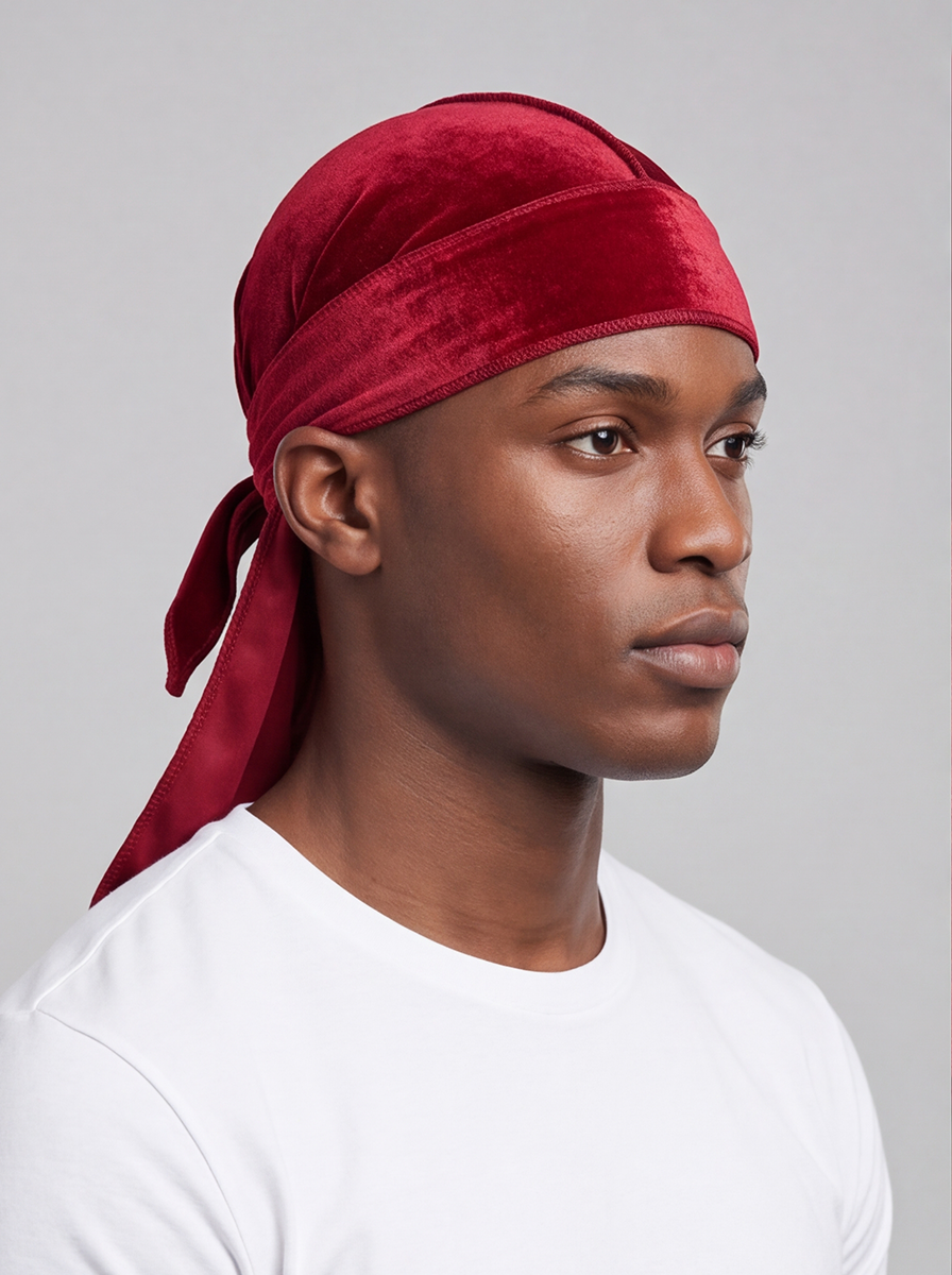 Red Velvet Durag – Saint Durag – detail view