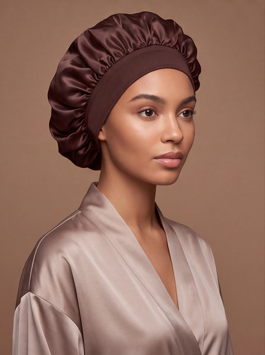 Brown Silky Bonnet – Saint Durag – side view