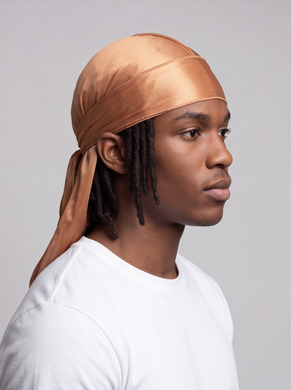 Brown Silky Durag – Saint Durag – detail view