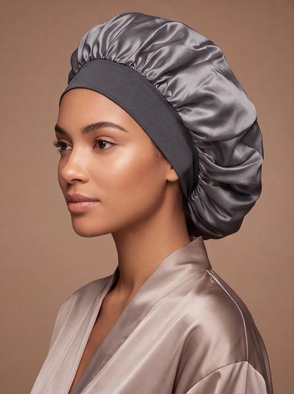 Grey Silky Bonnet – Saint Durag – lifestyle view