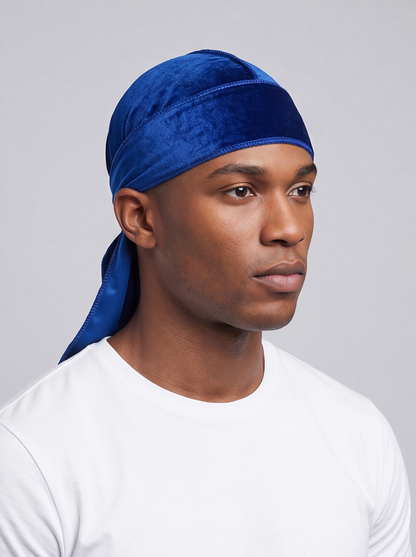 Blue Velvet Durag – Saint Durag – side view