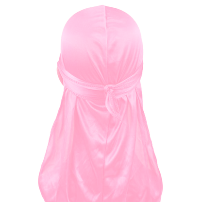 Kids Pink Silky Durag – Saint Durag – side view