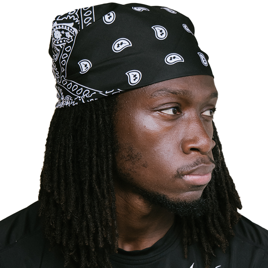 Black Paisley Bandana – Saint Durag – front view