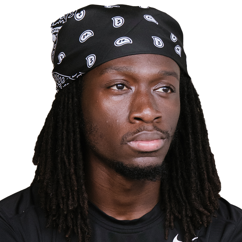 Black Paisley Bandana – Saint Durag – side view