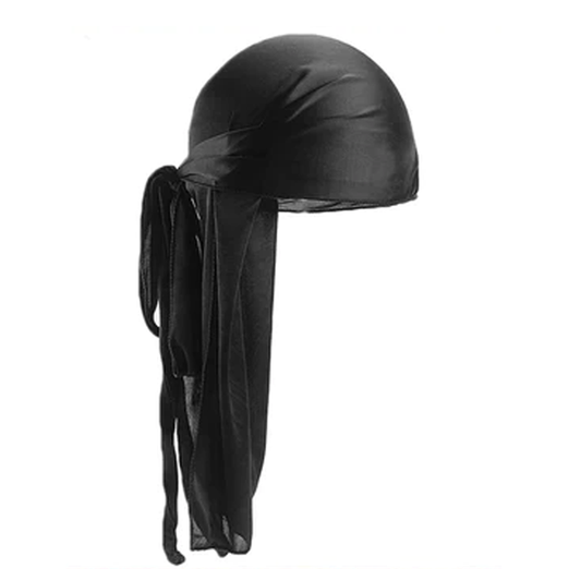 Kids Black Silky Durag – Saint Durag – front view