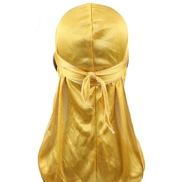 Kids Yellow Silky Durag – Saint Durag – side view