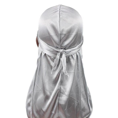 Kids Grey Silky Durag – Saint Durag – side view