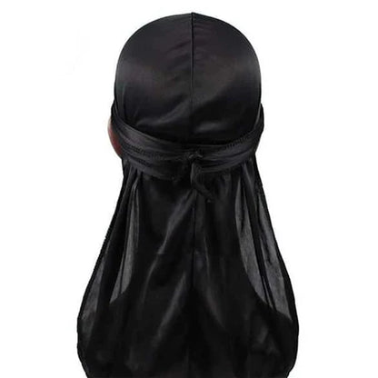 Kids Black Silky Durag – Saint Durag – side view