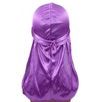 Kids Purple Silky Durag – Saint Durag – side view