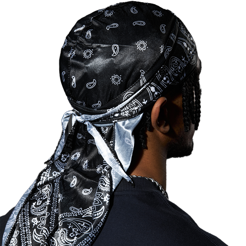 Black Paisley Durag – Saint Durag – detail view