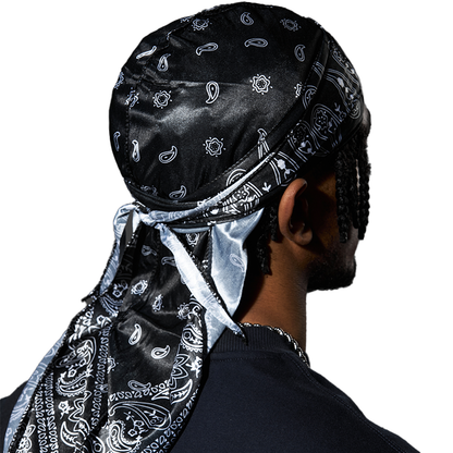 Black Paisley Durag – Saint Durag – detail view