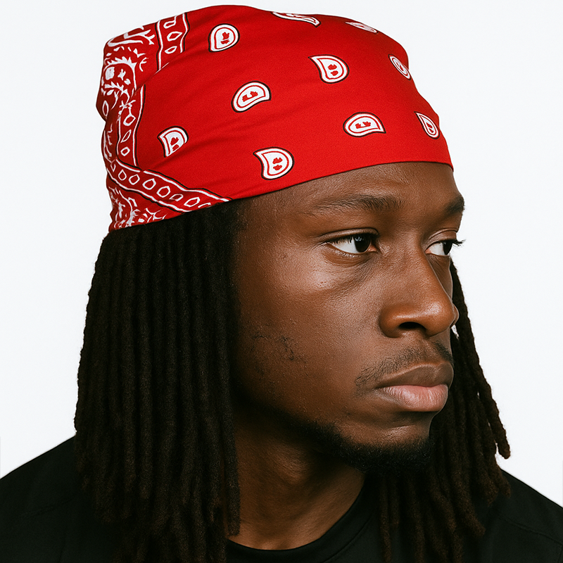 Red Paisley Bandana – Saint Durag – front view