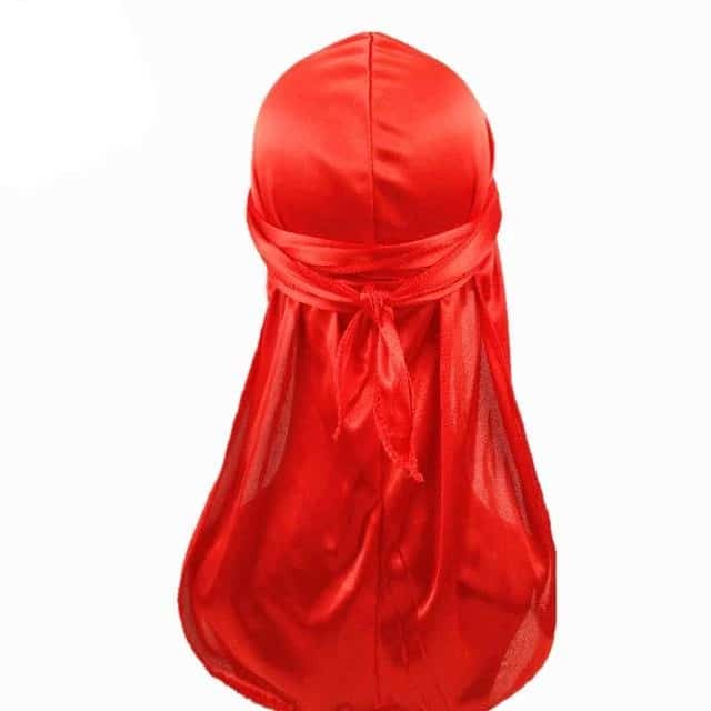 Kids Red Silky Durag – Saint Durag – side view